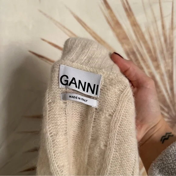 Ganni Alpaca Wool Mock Neck Zip up sweater size XS - Picture 6 of 8